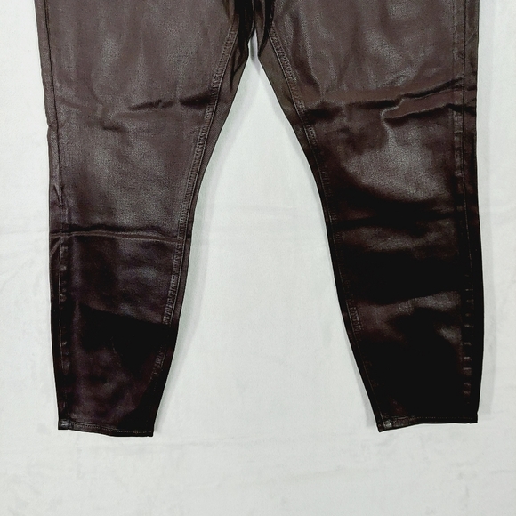 New 7 For All Mankind Burgundy Coated High Waist Ankle Skinny Jeans P3968 - Picture 3 of 11